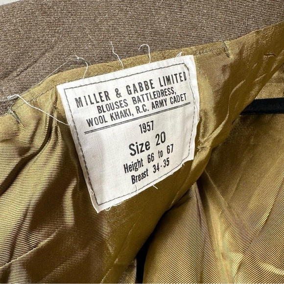 1950s Miller Gabbe Limited Medium Women's Military Jacket Vintage 50s Army Wool - Picture 2 of 15